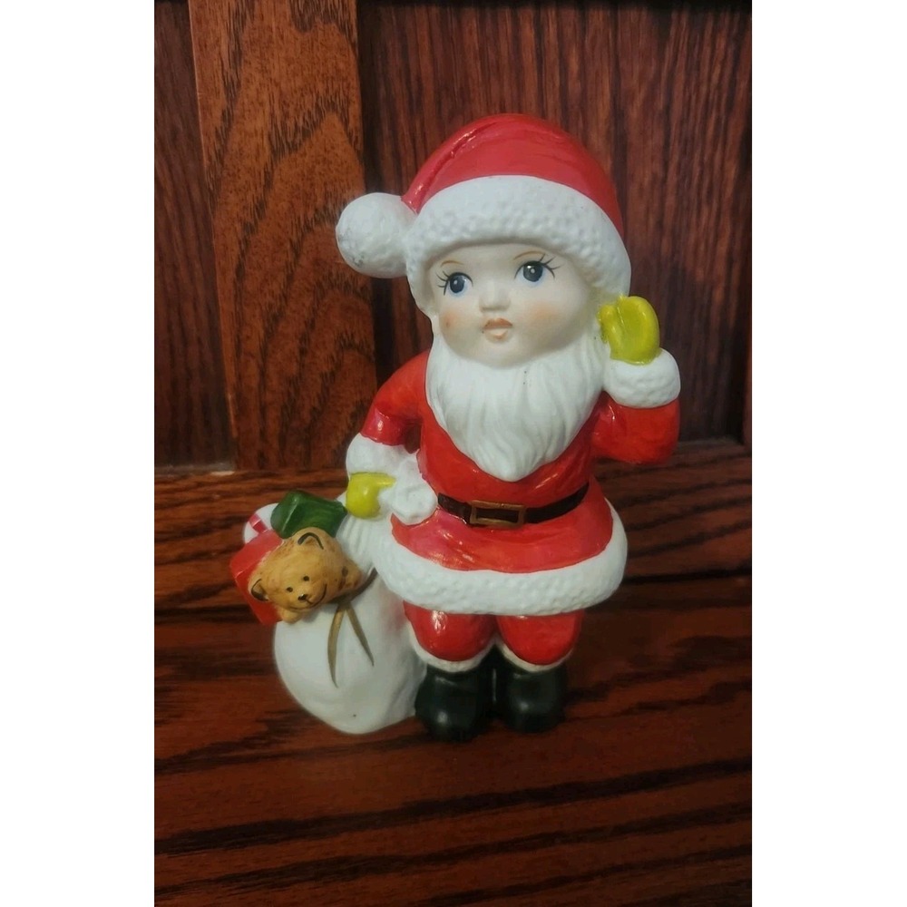 Vintage Homco Figurine‎ Christmas Boy Presents 5401 Mr Claus Made In Taiwan